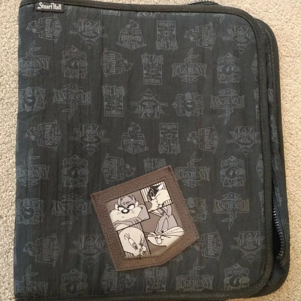 OFFICIAL Warner Bros LOONEY TUNES 3-ring binder, Stuart Hall, black nylon